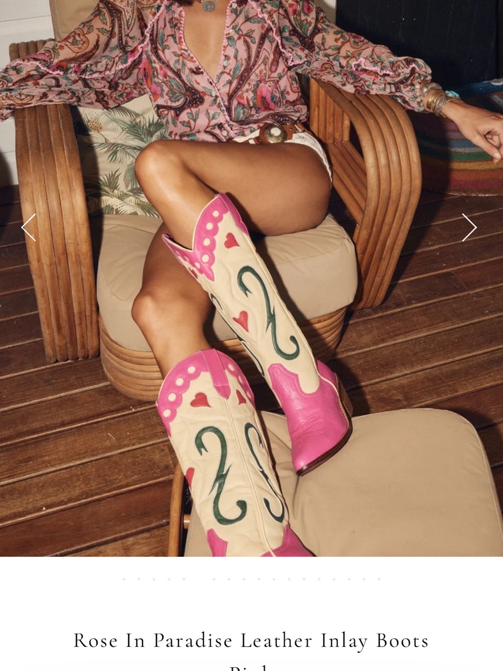 Chasing Unicorns Pink & Cream Western Lace-Up Boots
